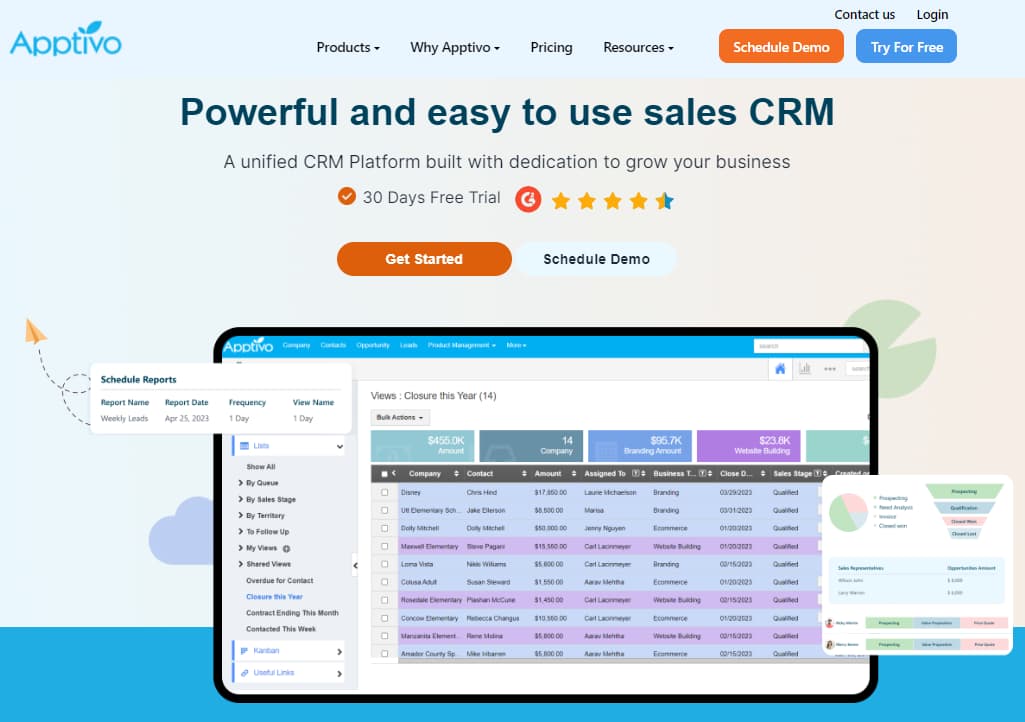 Top 21 Pipedrive Alternatives in 2024 20 Apptivo Sales CRM