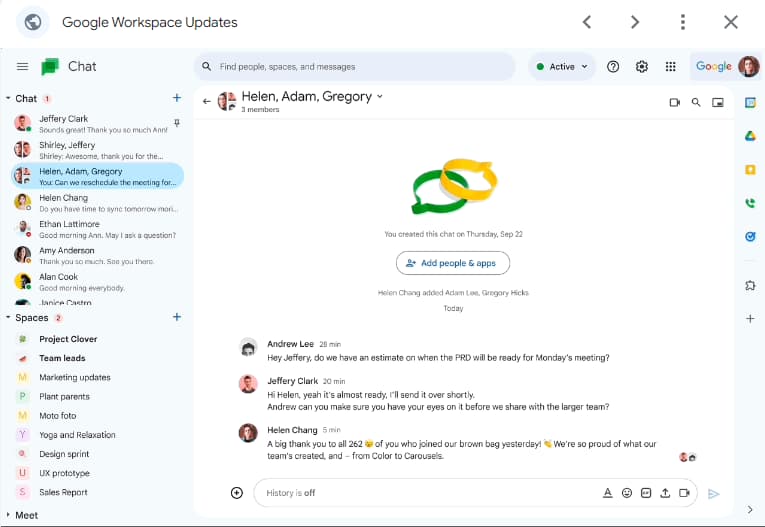 Slack Vs Google Chat: Review And Which Is Best For Your Business 4 Google Chat Conversation
