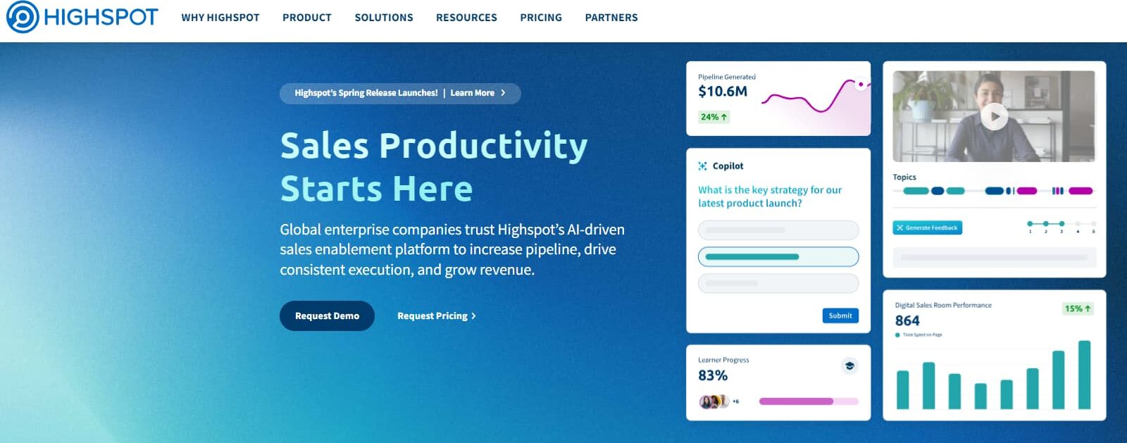 11 Most Popular Pre Sales Software Tools 4 Highspot Homepage