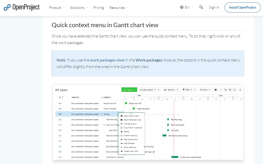 26 Best Online Gantt Chart Software For Free In 2024 6 OpenProject Gantt Chart View