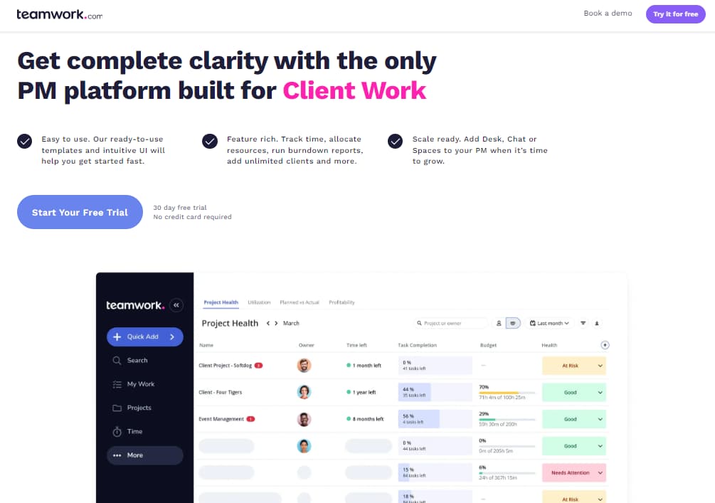 13 Best Task Scheduling Software For Task Managers 8 Teamwork.com Online Homepage
