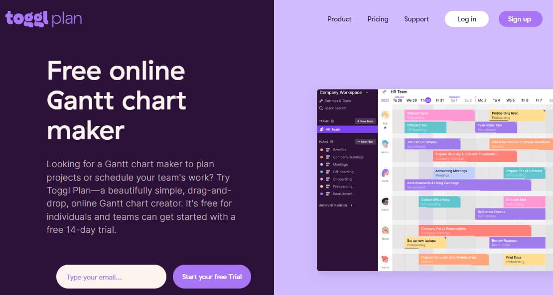 26 Best Online Gantt Chart Software For Free In 2024 4 Toggl Plan Gantt Chart