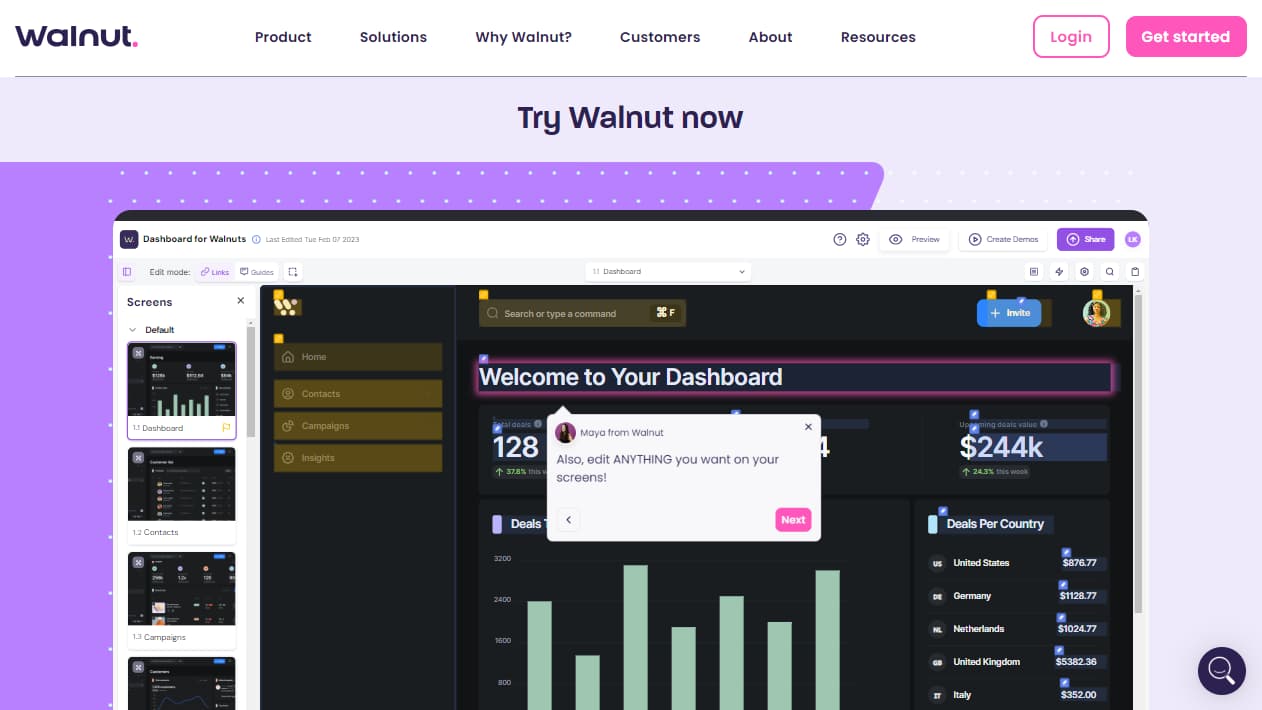 The 10 Best Interactive Demo Software Tools 1 Walnut Dashboard Template