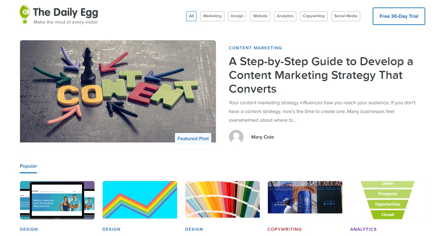27 Best SaaS Blogs to Follow in 2024 for Industry Insights 13 The Daily Egg Website